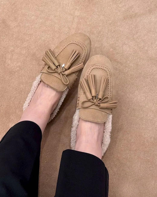 现货 THS-限时 霍根家 女款休闲毛毛拖鞋 H693时尚穆勒鞋 2色 BZ1277 商品图1