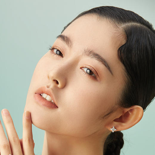 ［东方爱意］18K金钻石耳饰#闪亮 商品图3