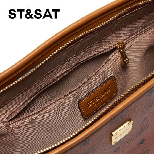 星期六复古老钱印花托特包SSD521R002 商品图7