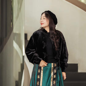 【林栖设计小店】福映绒光|外套恭王府联名丝绒2026早春新款上衣女1961003