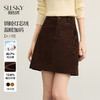 【12/10新品6折】熙世界美拉德灯芯绒半身裙女秋冬2025年新款复古棕色a字包臀短裙 商品缩略图0