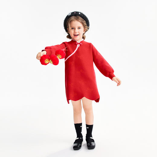 【实体店同款】女童针织连衣裙春季新款安奈儿童装XG613004 商品图3