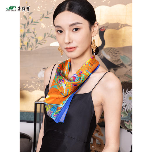 喜得宝良渚文化53cm*53cm 桑蚕丝小方巾 商品图0