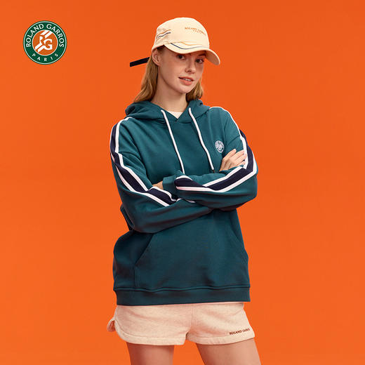 罗兰加洛斯法网连帽长袖卫衣女秋新款网球服休闲套头上衣 商品图3