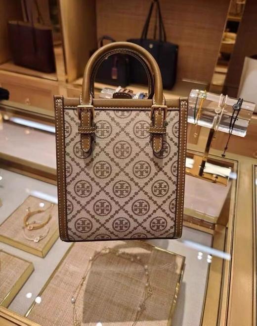 【品牌授权】【礼盒礼袋】Tory Burch/汤丽柏琦女士休闲通勤时尚单肩斜挎手提包  经典老花满印 琴谱包托特包购物袋手提单肩斜挎包87146 商品图6