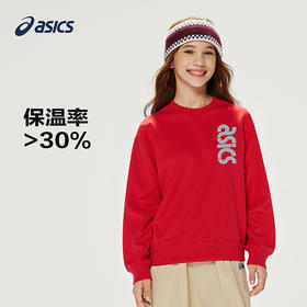 ASICS/亚瑟士童装25年冬季儿童经典运动圆领套头卫衣保暖有型百搭