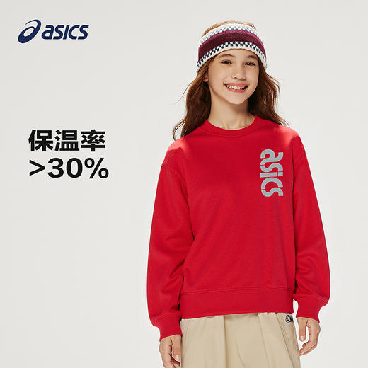 ASICS/亚瑟士童装25年冬季儿童经典运动圆领套头卫衣保暖有型百搭 商品图0