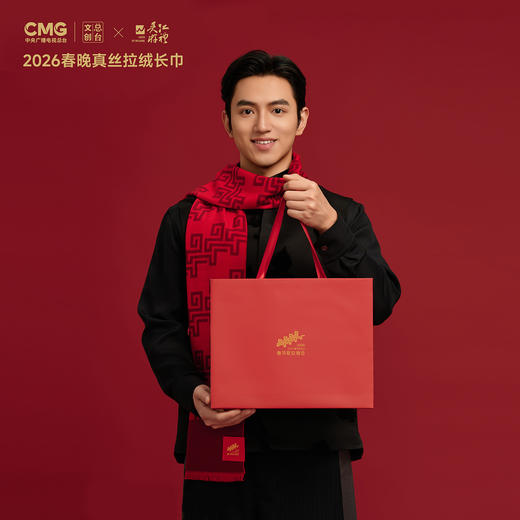 [2026马年春晚系列]总台文创联名红色新年围巾骐骥驰骋 商品图3