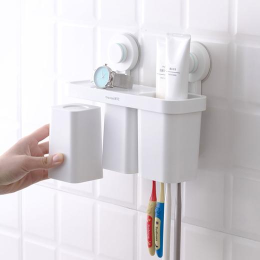 茶花 卡乐免打孔吸壁牙刷架 商品图0