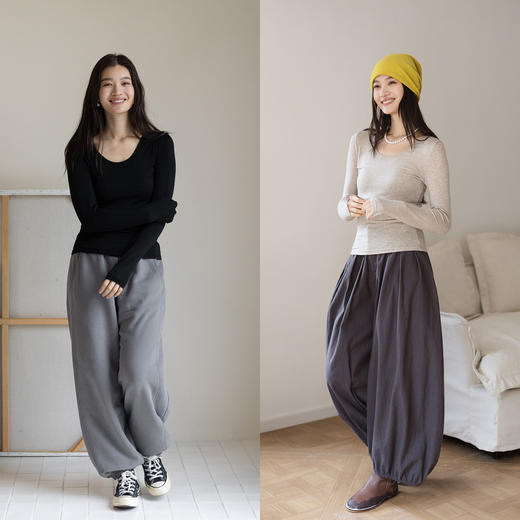 特绽放831朵/轻拂(亲肤)肌底衣·天丝羊毛混纺亲肤长袖T恤打底衫 商品图3