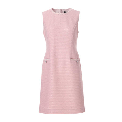 EITIE爱特爱亮片花纱优雅温柔花边圆领无袖小香风连衣裙A2607113 商品图6