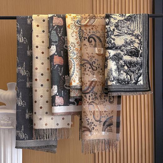 【多妈团购 重磅明星款围巾（极简主义/双面轻奢系列 ）送礼袋】蓝盈莹、车晓推荐，超软儒手感 软如婴儿肌肤，轻奢感拉满！绵羊毛精细混纺柔软又细腻，双面可戴，可做披肩~可以做围脖-爱买买 商品图3