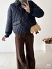 D121016女士绗缝防泼水菱格翻领单排扣棉服夹克外套 商品缩略图5