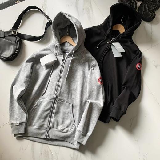 D121001男士全拉链银狐绒柔软舒适连帽卫衣外套 商品图0