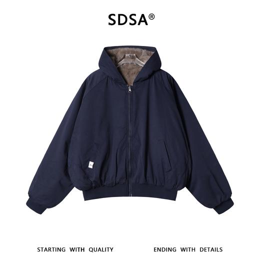 A1222SDSA秋冬新款痞帅男装美式潮牌双面可穿连帽夹克棉服外套百搭时尚 商品图0