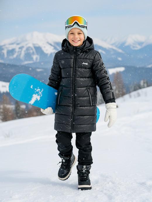 二店y 【正品Jeep】 男女童冬季户外厚长绒雪地靴！整双防泼水面料 商品图4