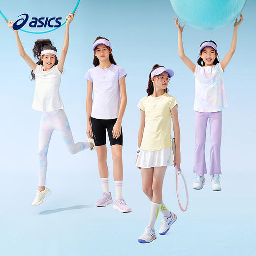 ASICS/亚瑟士童装25年夏季新款吸湿速干运动凉感满印女童廓形T恤 商品图4