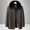 冬季新款加绒加厚男装毛呢外套中年男士休闲保暖可脱卸毛领内胆大衣 商品缩略图0
