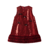 littletime女童连衣裙2025秋冬新款红色亮片蝴蝶结加绒花边公主裙 商品缩略图4