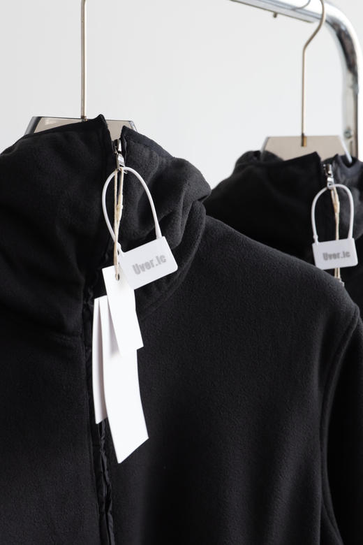 小众外贸原单 忍者帽 尼龙拼接摇粒绒半拉链连帽卫衣男女同款 WY006 商品图2