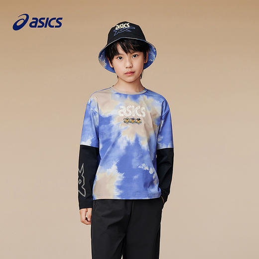 ASICS/亚瑟士儿童2025年秋季男童假两件圆领长袖T恤抗菌吸湿速干 商品图3