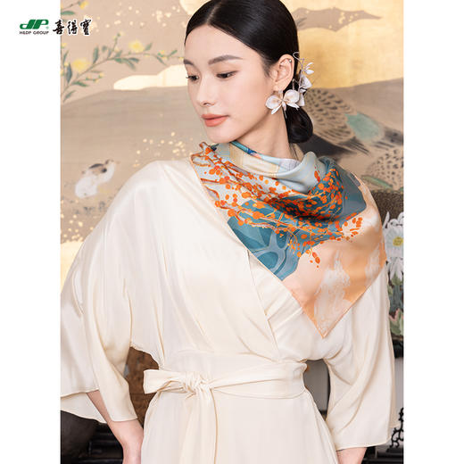 喜得宝杭州印象双面斜纹绸方巾86cm*86cm 商品图2