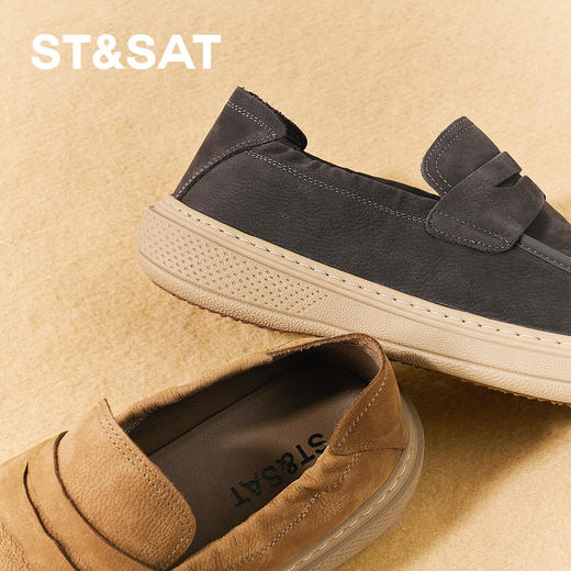 星期六男士舒适一脚蹬休闲皮鞋SSD3121012 商品图6