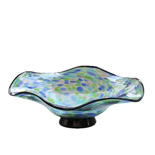 北欧创意手工琉璃雨点花边大口果盘样板间高档不规则异形装饰收纳 商品图4