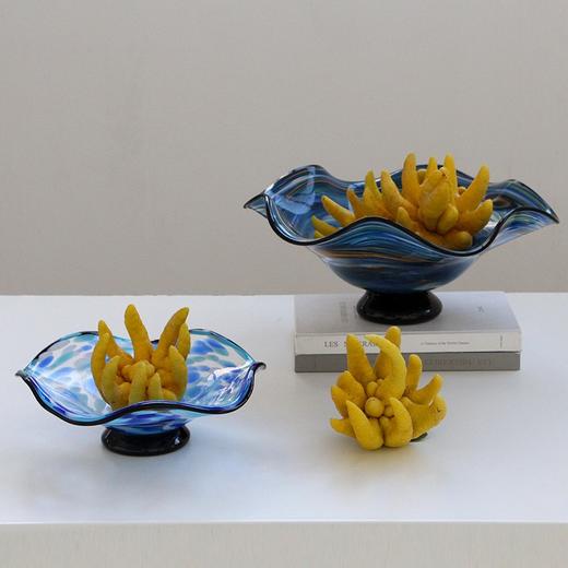 彩色琉璃果盘网红ins风玻璃花瓶摆件欧式轻奢高颜值客厅果盘收纳 商品图0