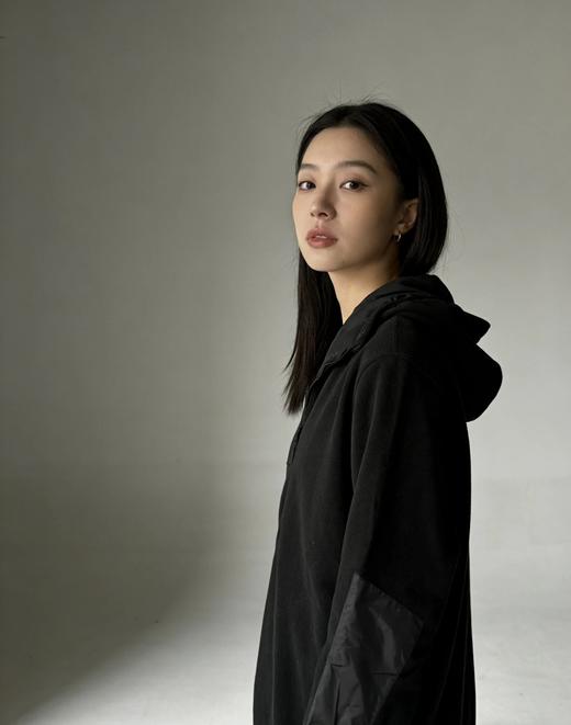 小众外贸原单 忍者帽 尼龙拼接摇粒绒半拉链连帽卫衣男女同款 WY006 商品图5