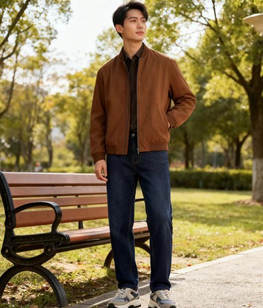 D121026秋冬款时尚休闲商务男士百搭加绒牛仔裤 商品图3