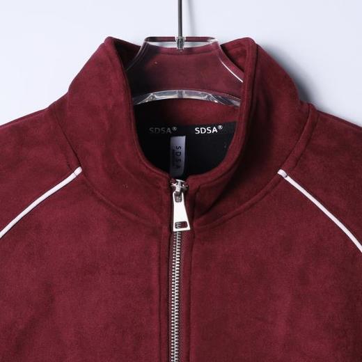 WT228SDSA男士秋冬新款痞帅男装潮牌拉条绒面拉链立领卫衣百搭时尚上衣 商品图1