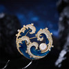 轻奢锆石浪花造型淡水珍珠胸针，奢华气质复古西装别针胸花配饰LY-M-224 商品缩略图0