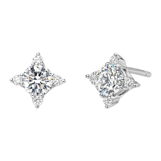 ［东方爱意］18K金钻石耳饰#闪亮 商品图0