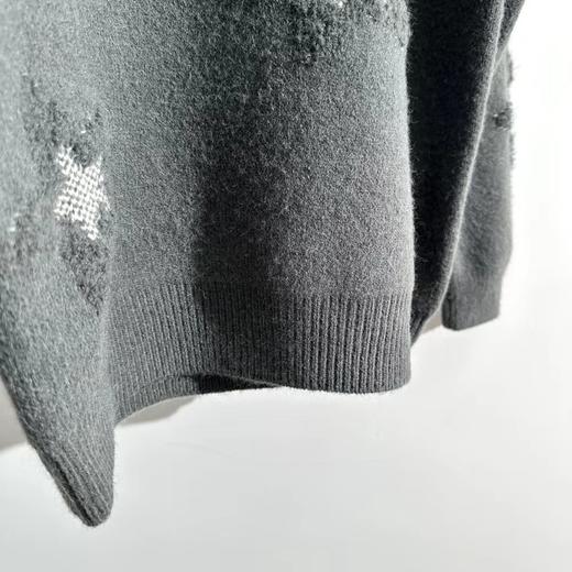 D121010立体星星提花图案圆领星星毛衣男女同款 商品图5