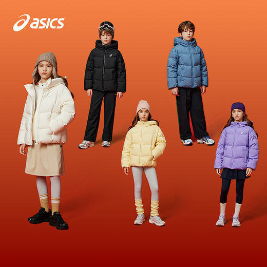 ASICS/亚瑟士童装25年冬季中大童宽松短款泡芙羽绒服外套轻薄舒适 商品图4