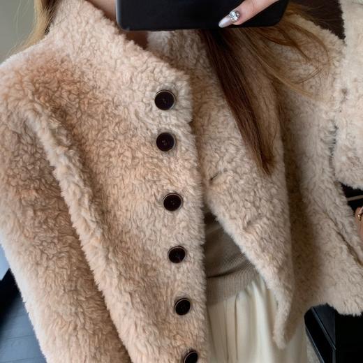 冬日氛围感！ 时髦立领排扣卷毛外套女上衣2025新款秋冬季！ 商品图3