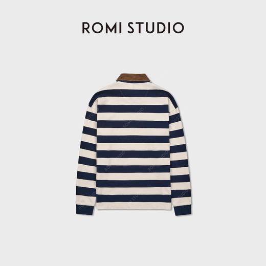 ROMI STUDIO“随性复古”全棉条纹撞色Polo领灯芯绒长袖 RWCASU6577 商品图2