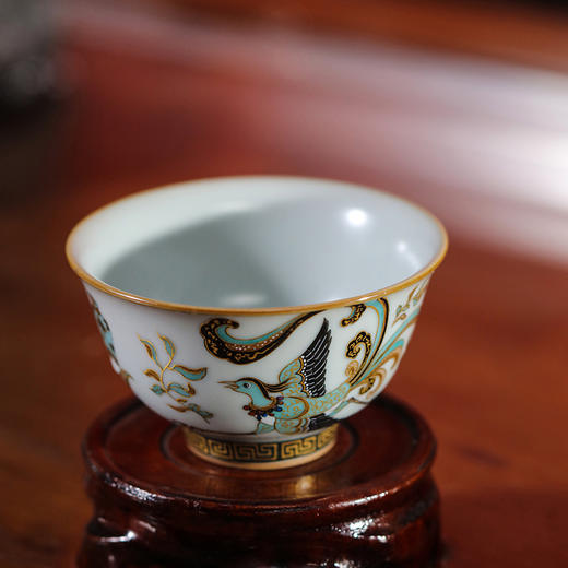 问鼎汝瓷鼎峰系列凤凰纹（月白精工复刻款雨尘杯） 商品图6