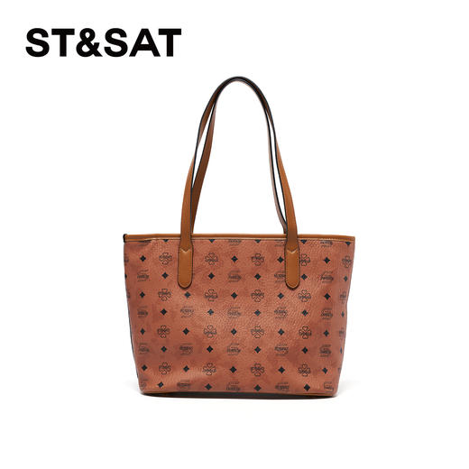 星期六复古老钱印花托特包SSD521R002 商品图2