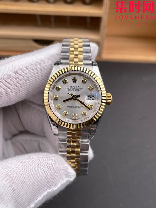 Rolex劳力士GS日志型系列 女款28mm GS日志28系列 间金白盘钻面 2671机 五珠带 女士腕表 商品图0