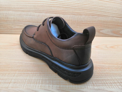 豪行正品12383552真皮牛皮细带商务休闲皮鞋男单鞋   棕色39.40.43 商品图3