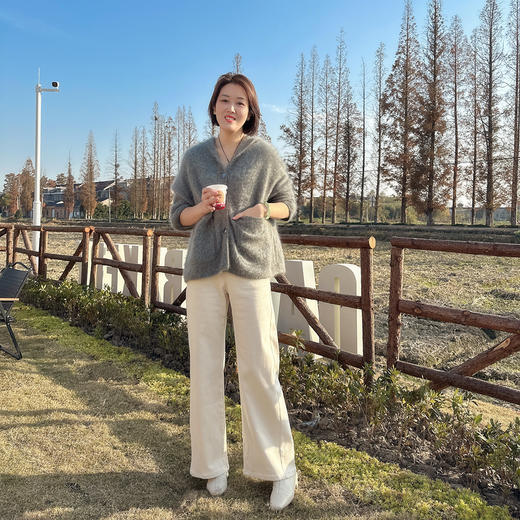 火桐hooton 薄荷巧克力山羊绒拉绒连帽开衫82831 商品图9