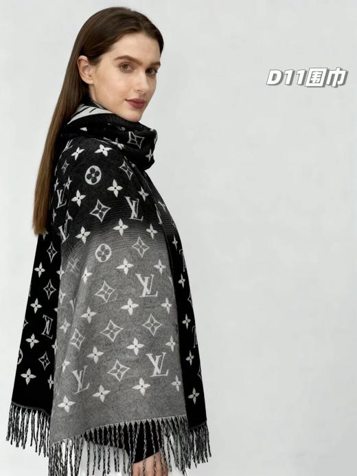 D121008羊绒围巾情侣款可双面佩戴舒适亲肤围巾 商品图4