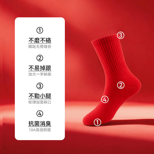 MILOFISH米乐鱼新年款2026 男士女士开门红组合4件套好运红 好运常在平安健康 商品图3