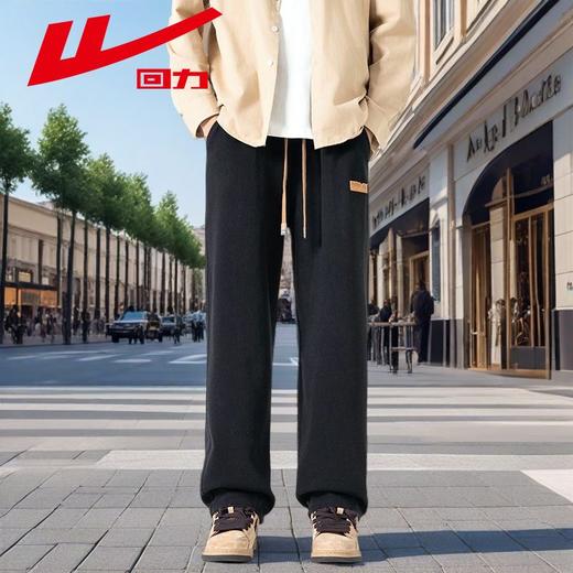 回力牛仔裤男秋冬款2024新款加绒美式高街休闲长裤宽松直筒裤子男 商品图9