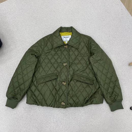 D121016女士绗缝防泼水菱格翻领单排扣棉服夹克外套 商品图11