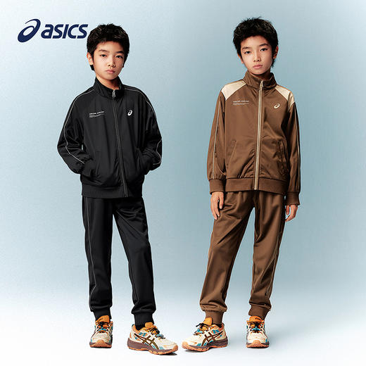 ASICS/亚瑟士儿童26年新款针织套装立领外套长袖长裤套装复古潮流 商品图4