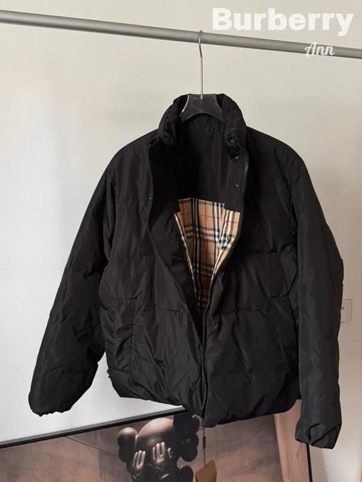 BUR情侣款拼接格纹印花立领双面穿羽绒服 商品图4