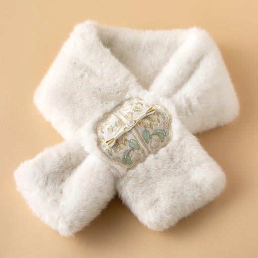 【林栖好物】（预售七天发货）毛领围脖原创复古百搭保暖围巾领巾装饰女小众设计 商品图7